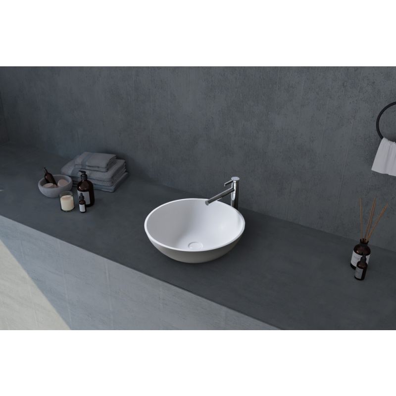 Раковина накладная ABBER Stein AS2608 белая матовая