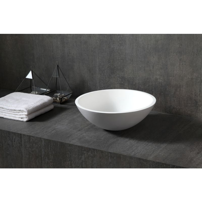 Раковина накладная ABBER Stein AS2608 белая матовая