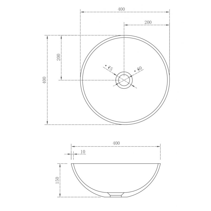 Раковина накладная ABBER Stein AS2608 белая матовая