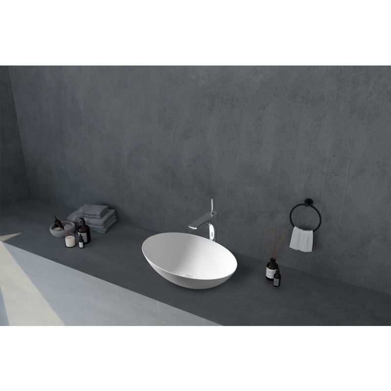 Раковина накладная ABBER Stein AS2609 белая матовая