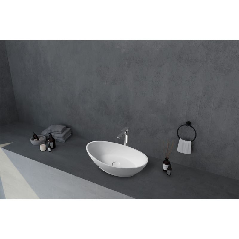 Раковина накладная ABBER Stein AS2610 белая матовая