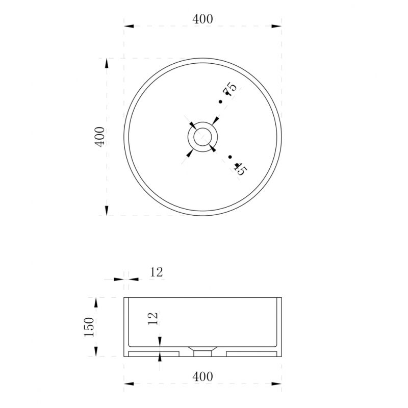 Раковина накладная ABBER Stein AS2612 белая матовая