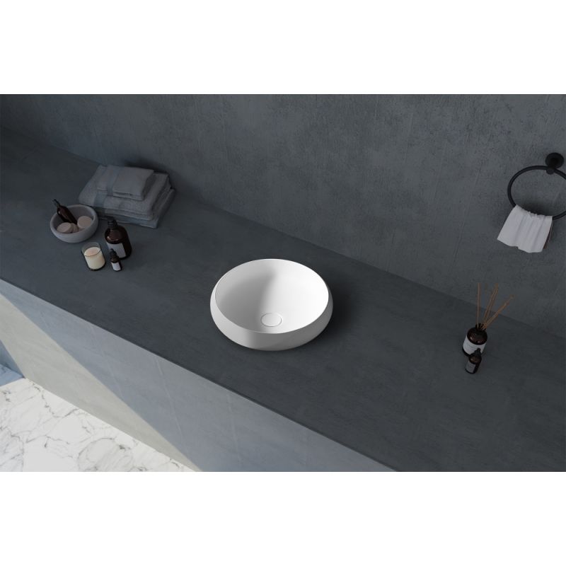 Раковина накладная ABBER Stein AS2613 белая матовая