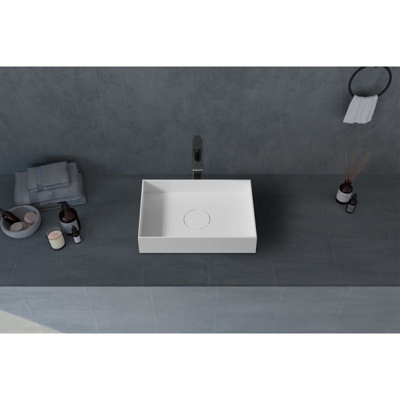 Раковина накладная ABBER Stein AS2621 белая матовая