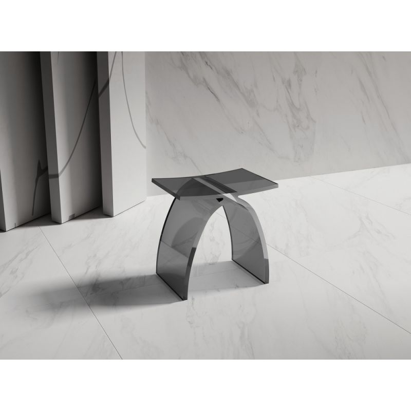 Стульчик для ванной прозрачный ABBER Kristall AT1739Onyx черный