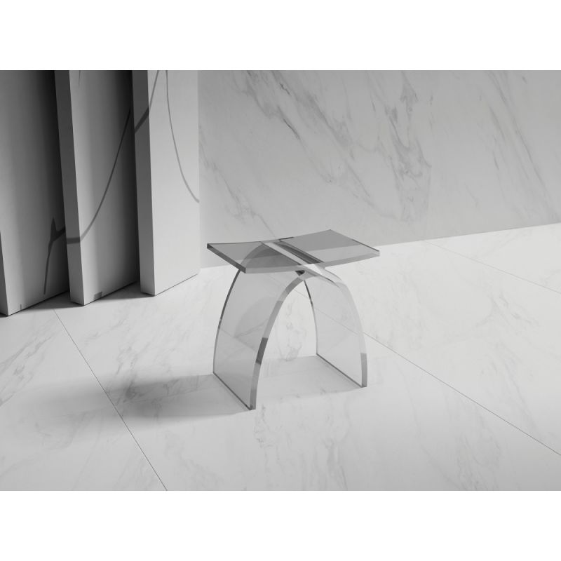 Стульчик для ванной прозрачный ABBER Kristall AT1739Perle