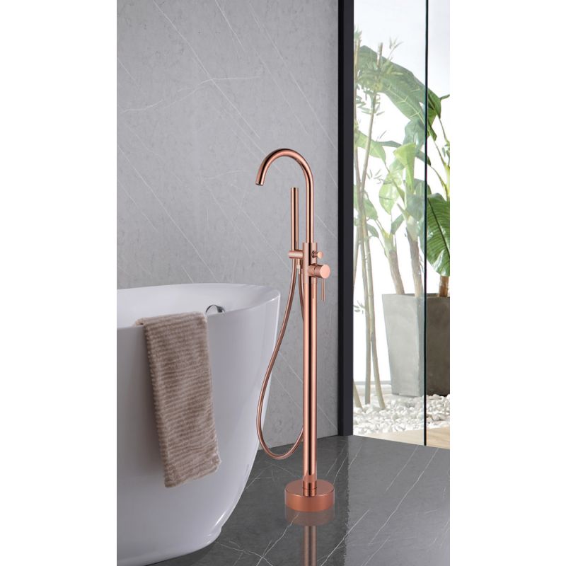 Смеситель ABBER Wasser Kreis AF8115RG напольный для ванны, розовое золото