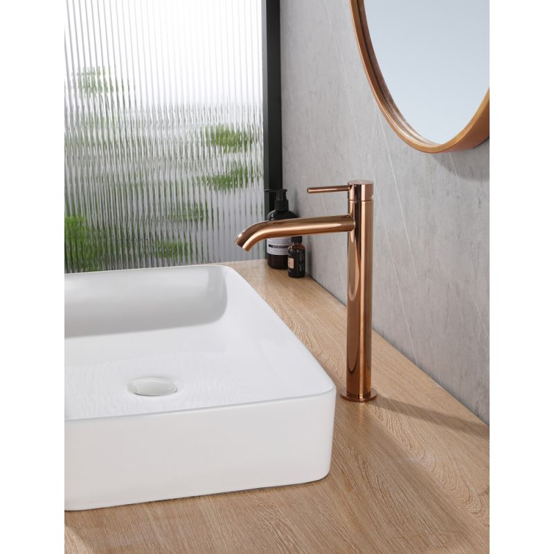 Смеситель ABBER Wasser Kreis AF8111RG для накладной раковины, розовое золото