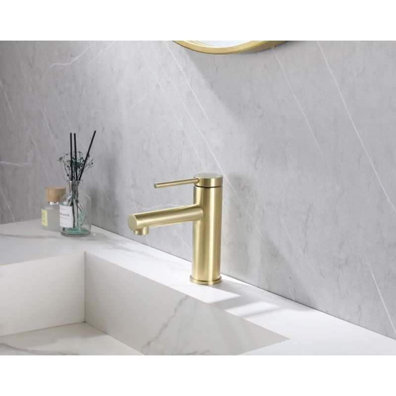 Смеситель ABBER Emotion AF8810G для раковины, золото матовое