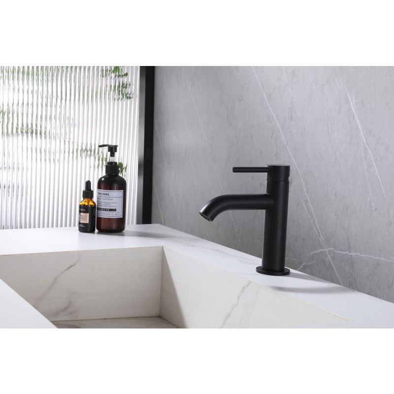 Смеситель ABBER Wasser Kreis AF8110B для раковины, черный матовый