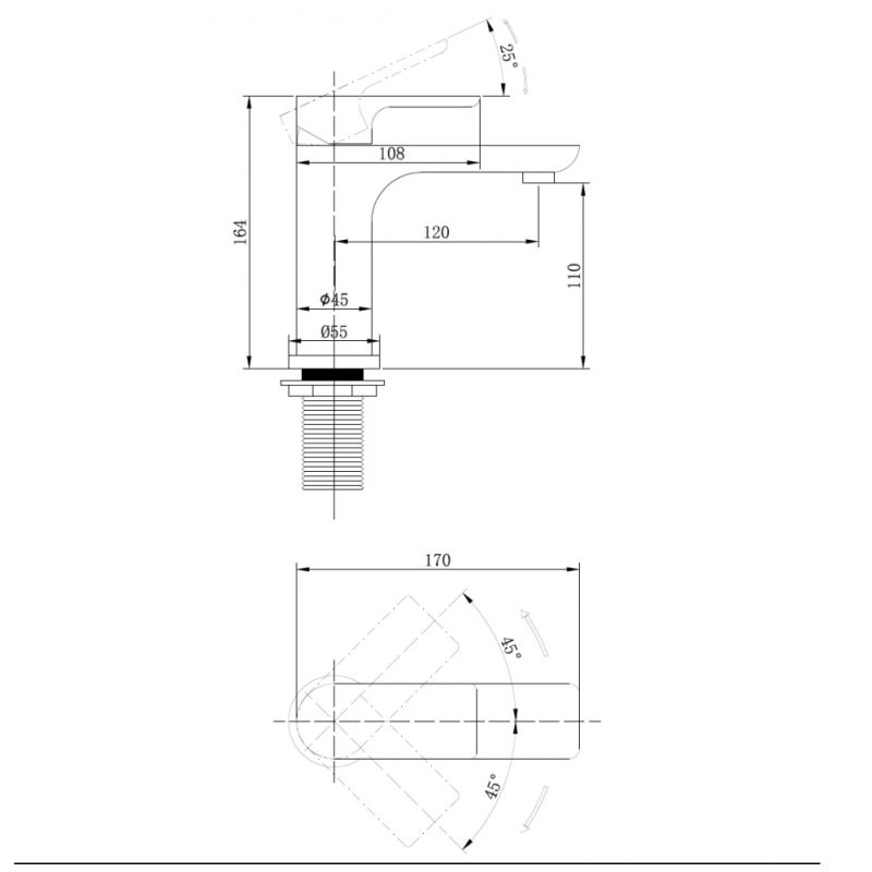 Смеситель ABBER Weiss Insel AF8010W для раковины, белый-хром
