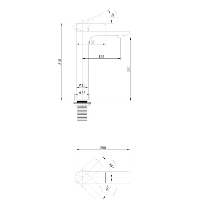 Смеситель ABBER Weiss Insel AF8011 для раковины, хром