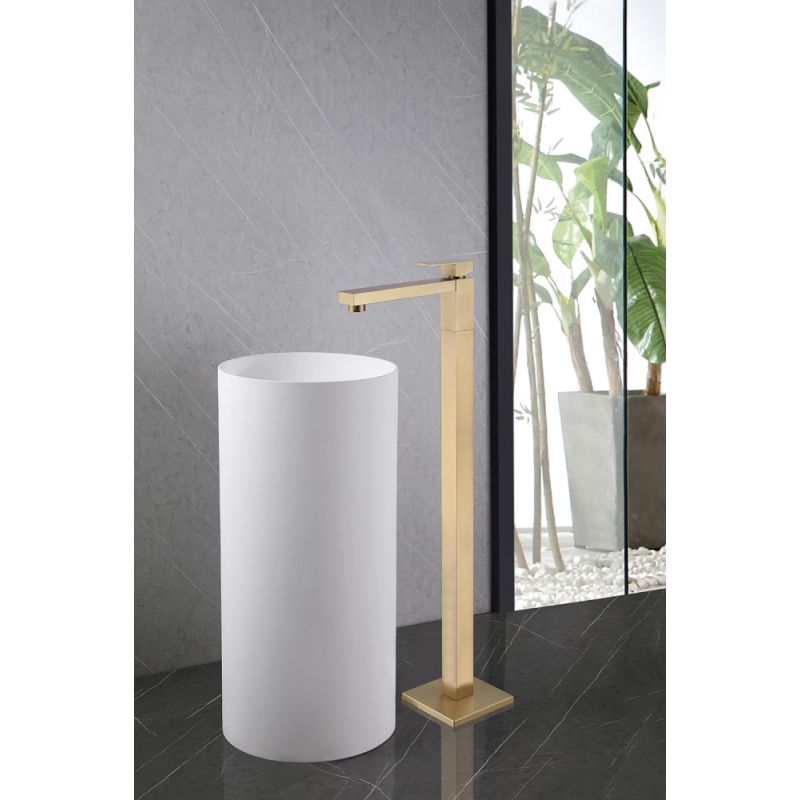 Смеситель ABBER Daheim AF8241G напольный для раковины, золото матовое