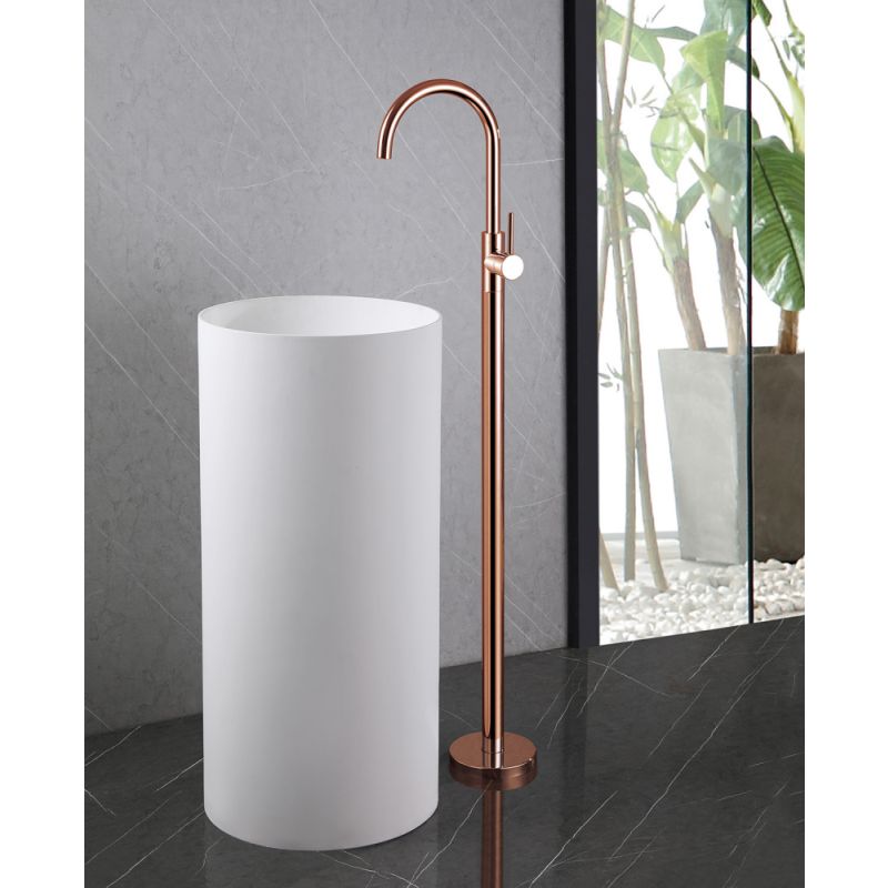 Смеситель ABBER Wasser Kreis AF8141RG напольный для раковины, розовое золото