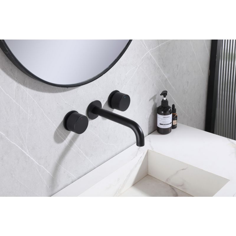 Смеситель ABBER Wasser Kreis AF81122B для раковины скрытого монтажа, черный матовый