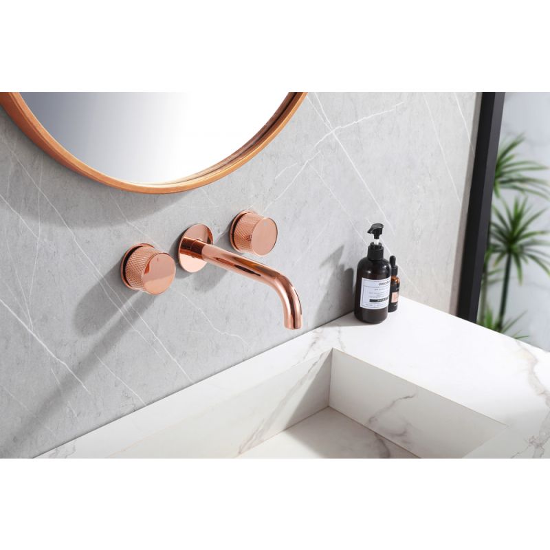 Смеситель ABBER Wasser Kreis AF81122RG для раковины скрытого монтажа, розовое золото