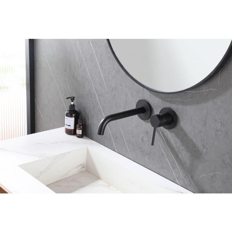 Смеситель ABBER Wasser Kreis AF8112B для раковины скрытого монтажа, черный матовый