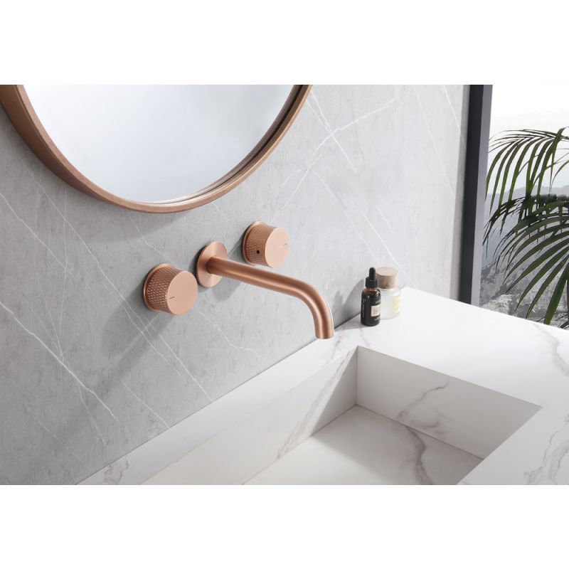 Смеситель ABBER Wasser Kreis AF81122MRG для раковины скрытого монтажа, розовое золото матовое