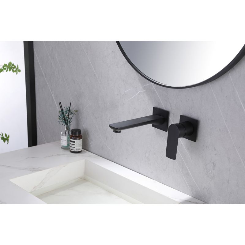 Смеситель ABBER Weiss Insel AF8082W для раковины скрытого монтажа, белый-хром