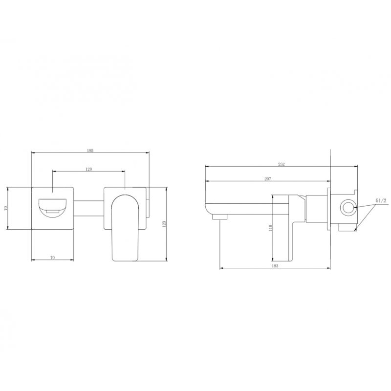 Смеситель ABBER Weiss Insel AF8082W для раковины скрытого монтажа, белый-хром