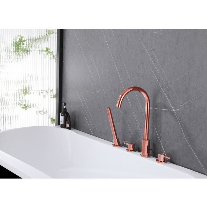 Смеситель ABBER Wasser Kreis AF8113RG на борт ванны, розовое золото