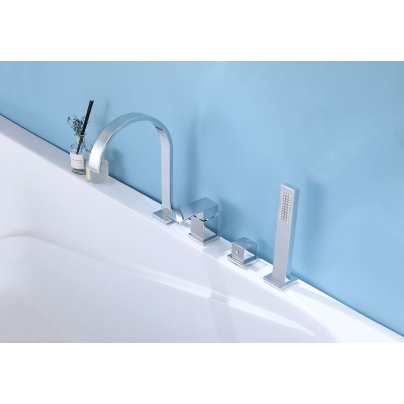 Смеситель ABBER Wasserfall AF8613 на борт ванны, хром