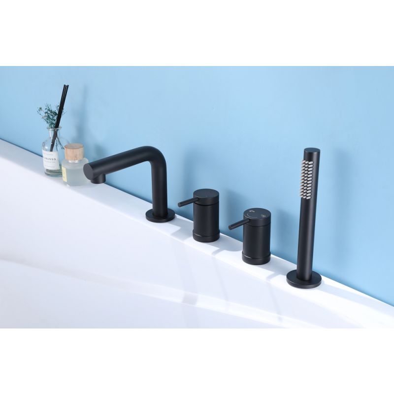 Смеситель ABBER Emotion AF8813B на борт ванны, черный матовый