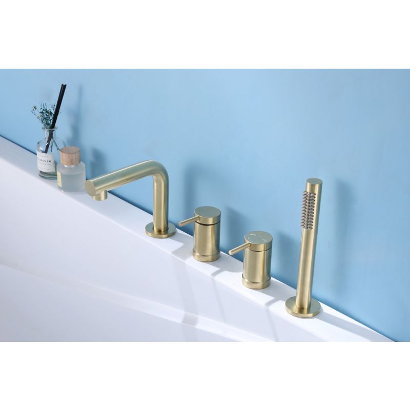 Смеситель ABBER Emotion AF8813G на борт ванны, золото матовое