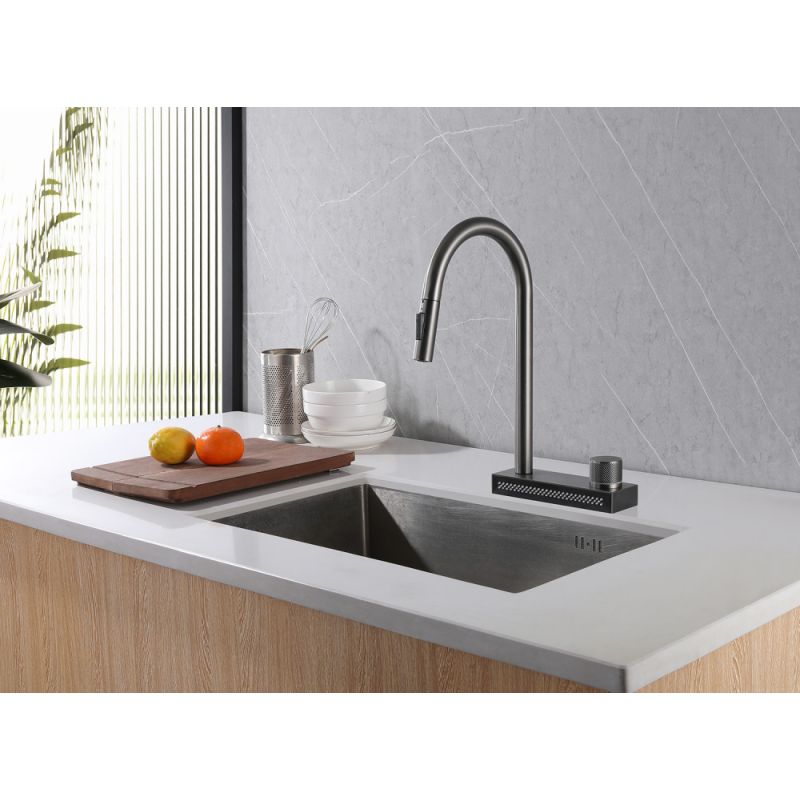 Смеситель ABBER Wasser Kreis AF8114NG для кухни с выдвижной лейкой, никель