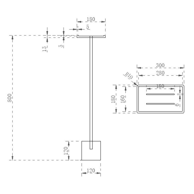 Стойка для ванной комнаты ABBER Stein AS1635MB черная матовая