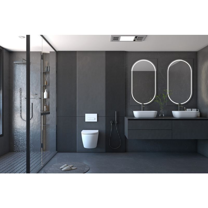 Комплект подвесной унитаз ABBER Bequem AC1100 белый с инсталляцией AC0105 и кнопкой AC0120 хром