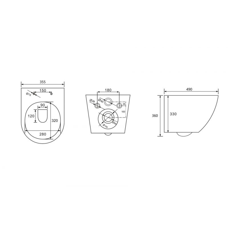 Комплект подвесной унитаз ABBER Bequem AC1100 белый с инсталляцией AC0105 и кнопкой AC0121 хром