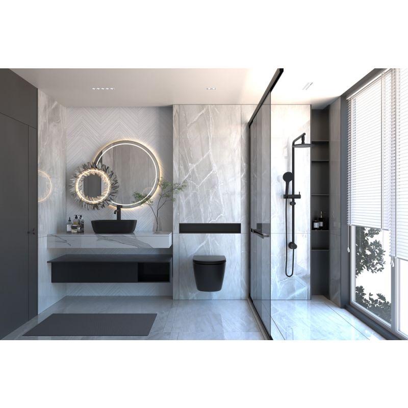 Комплект подвесной унитаз ABBER Bequem AC1100MB черный матовый с инсталляцией AC0105 и кнопкой AC0120MB черная матовая