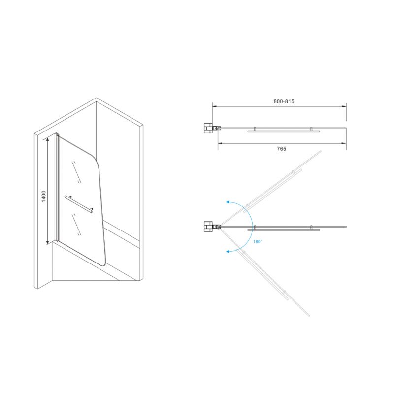 Шторка на ванну ABBER Ewiges Wasser AG50080B