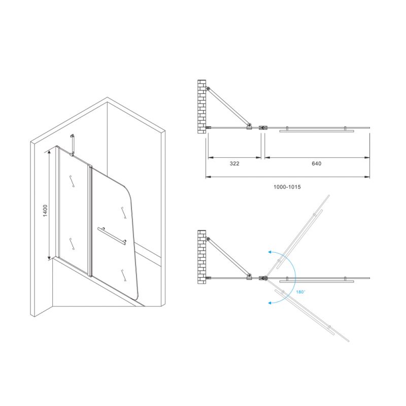 Шторка на ванну ABBER Ewiges Wasser AG50100