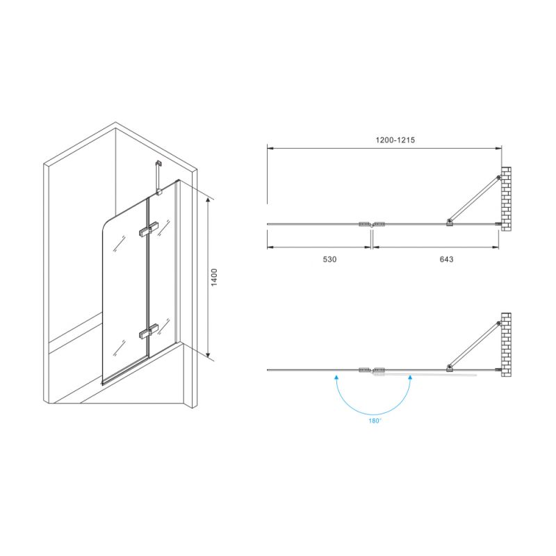 Шторка на ванну ABBER Ewiges Wasser AG51120