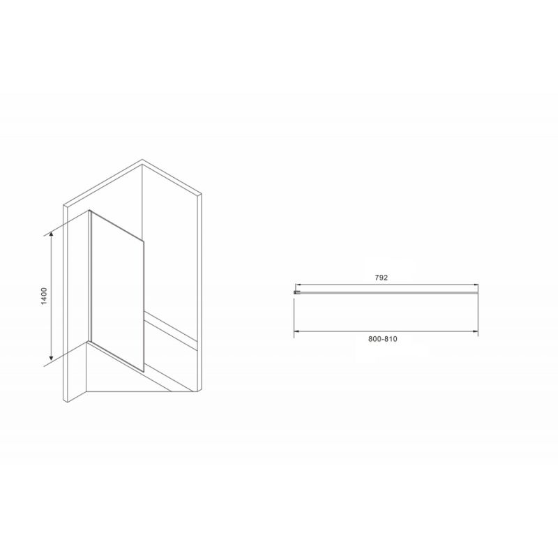 Шторка на ванну ABBER Immer Offen AG71080B
