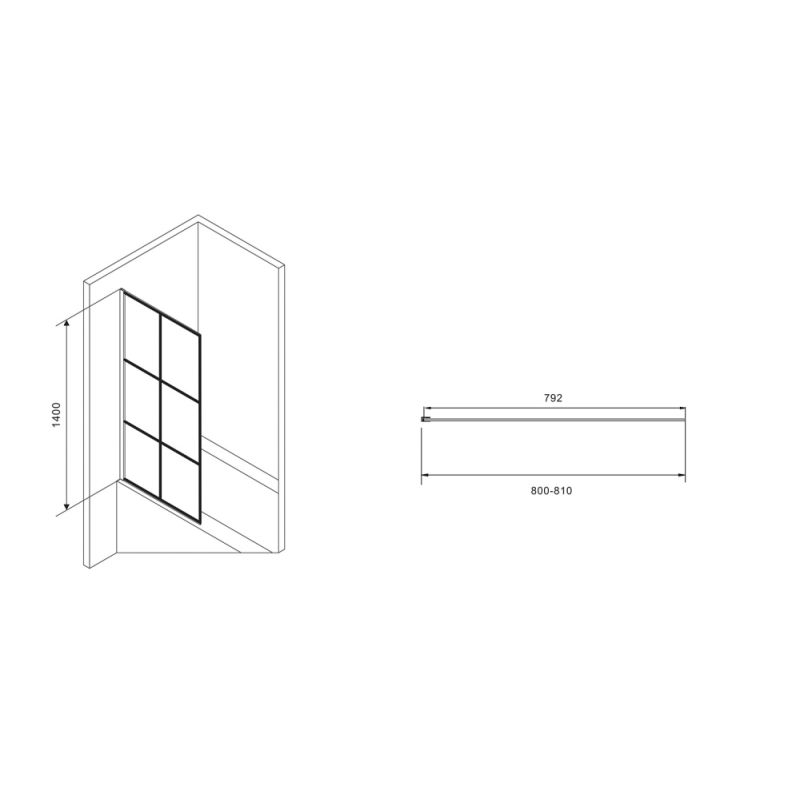 Шторка на ванну ABBER Immer Offen AG72080B