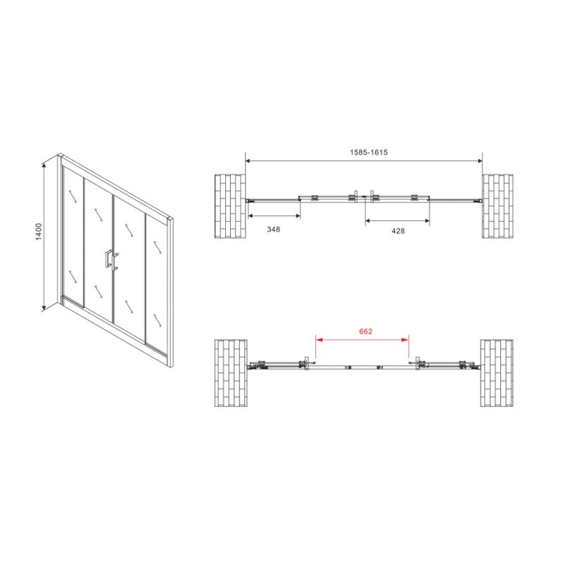 Шторка на ванну ABBER Schwarzer Diamant AG57160M