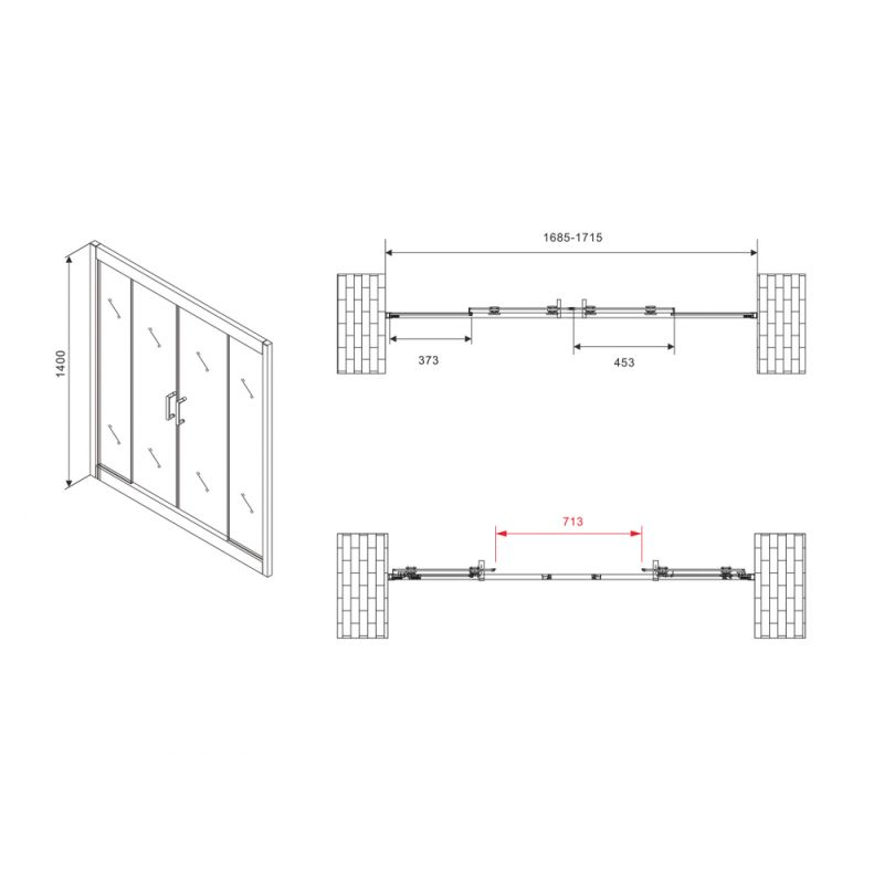 Шторка на ванну ABBER Schwarzer Diamant AG57170M