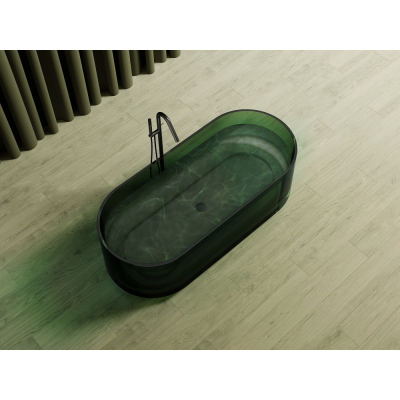 Прозрачная ванна ABBER Kristall AT9708Emerald зеленая