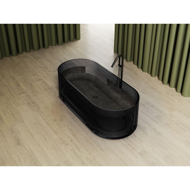 Прозрачная ванна ABBER Kristall AT9708Onyx черная