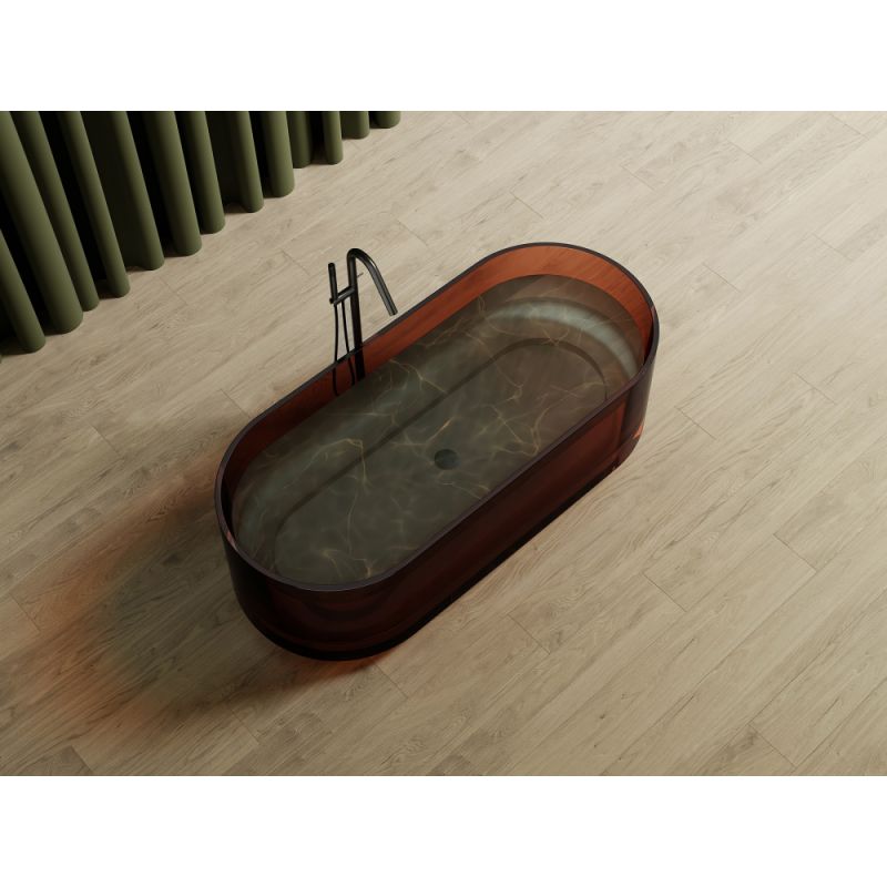 Прозрачная ванна ABBER Kristall AT9708Opal коричневая