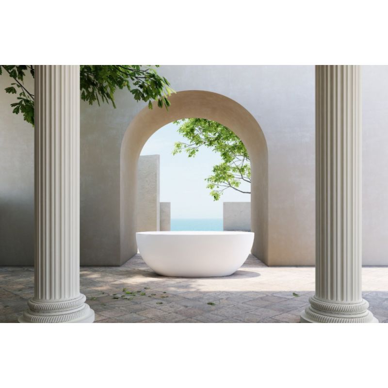 Ванна из искусственного камня ABBER Stein AS9620-1.6 белая матовая