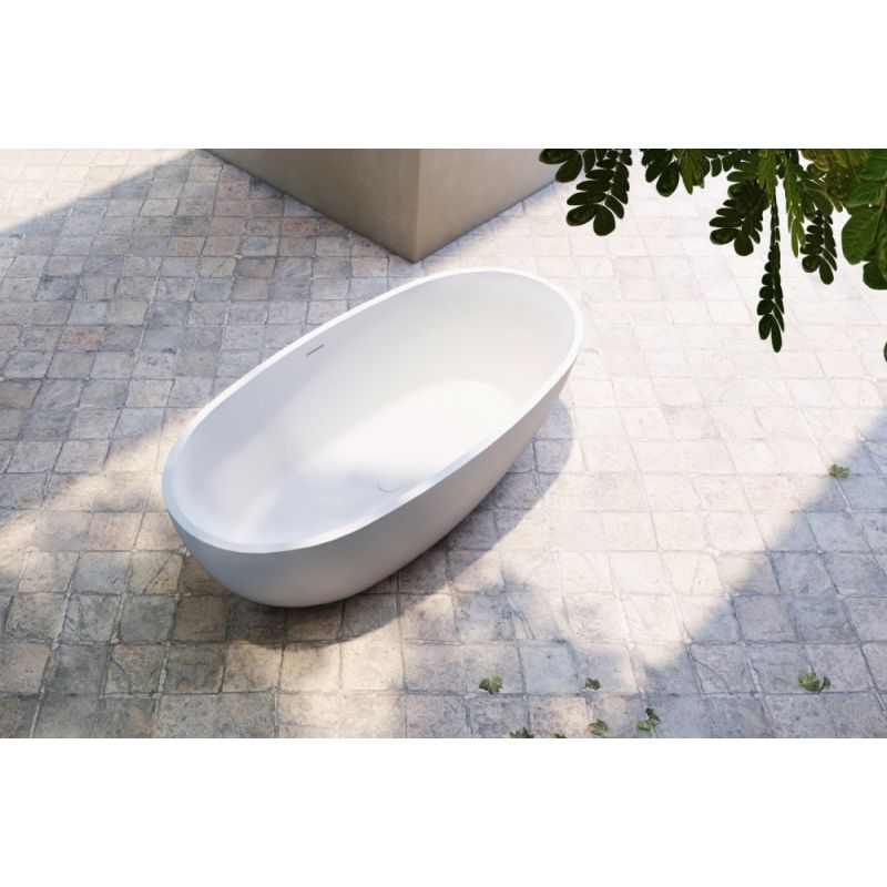 Ванна из искусственного камня ABBER Stein AS9620-1.6 белая матовая