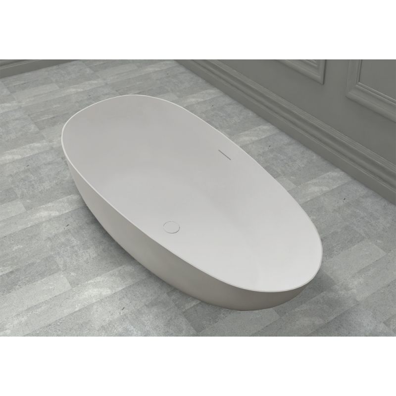 Ванна из искусственного камня ABBER Stein AS9611-1.6 белая матовая