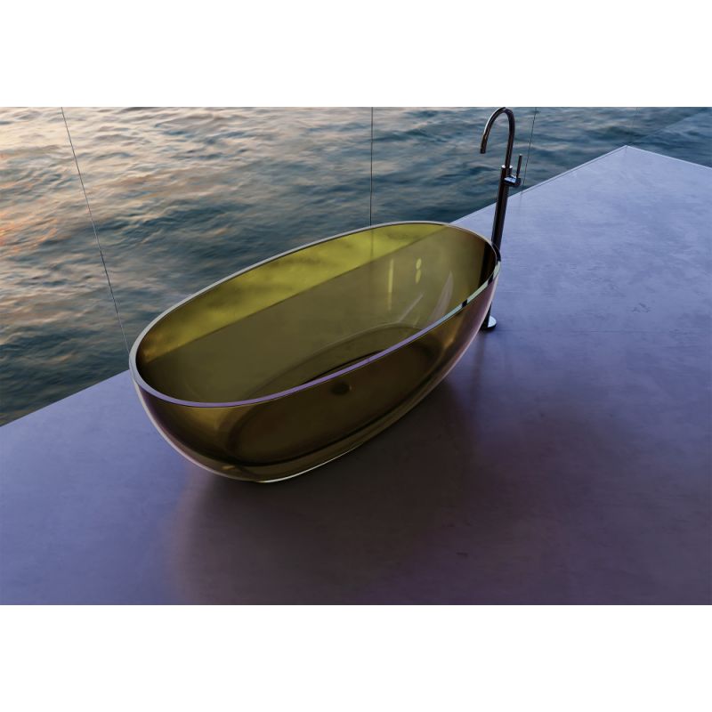 Прозрачная ванна ABBER Kristall AT9703Vesuvian оливковая