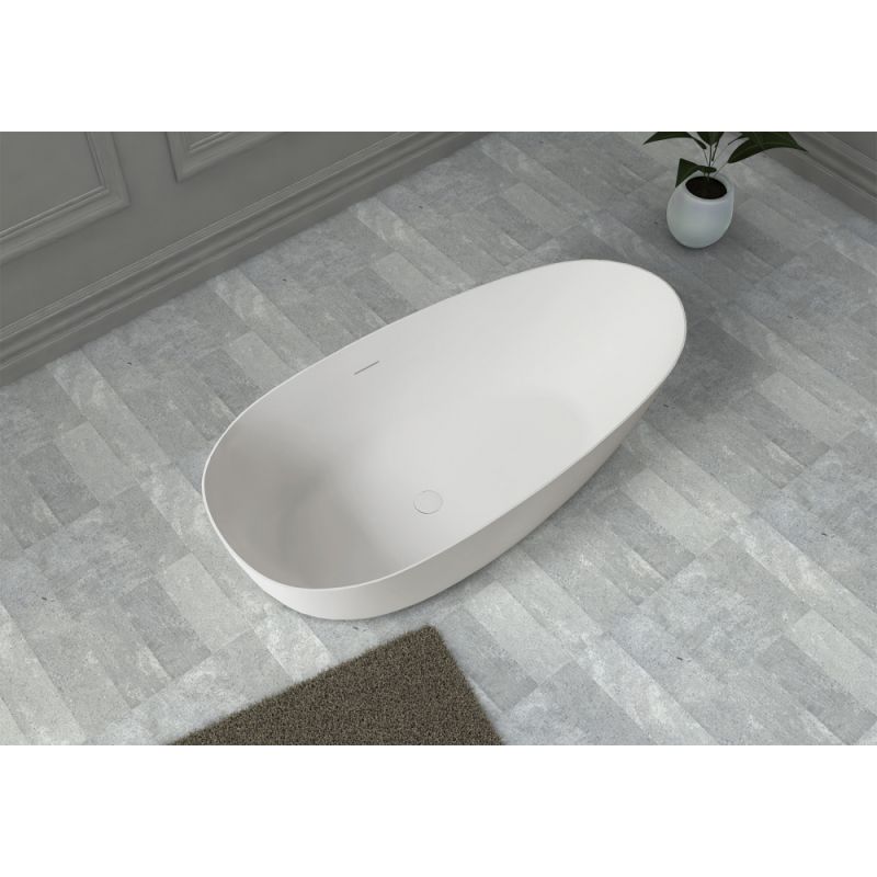 Ванна из искусственного камня ABBER Stein AS9611-1.7 белая матовая