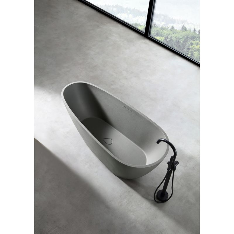 Ванна из искусственного камня ABBER Dortmund AM9911MLG светло-серая матовая