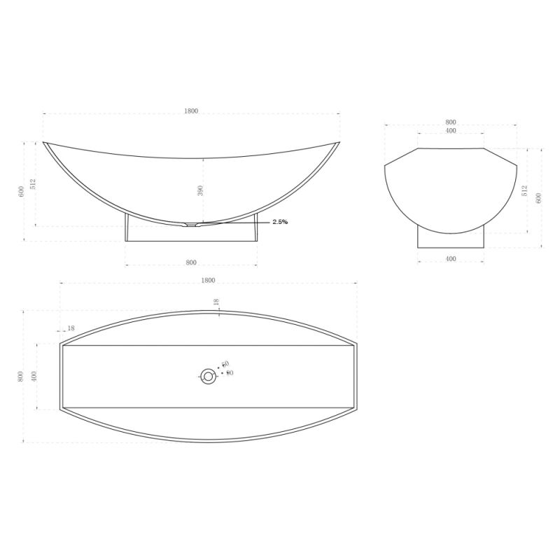 Ванна из искусственного камня ABBER Stein AS9610 белая матовая
